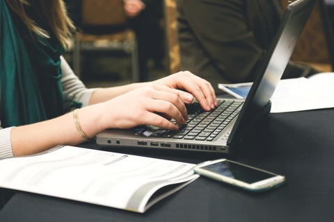 Stock Woman Typing